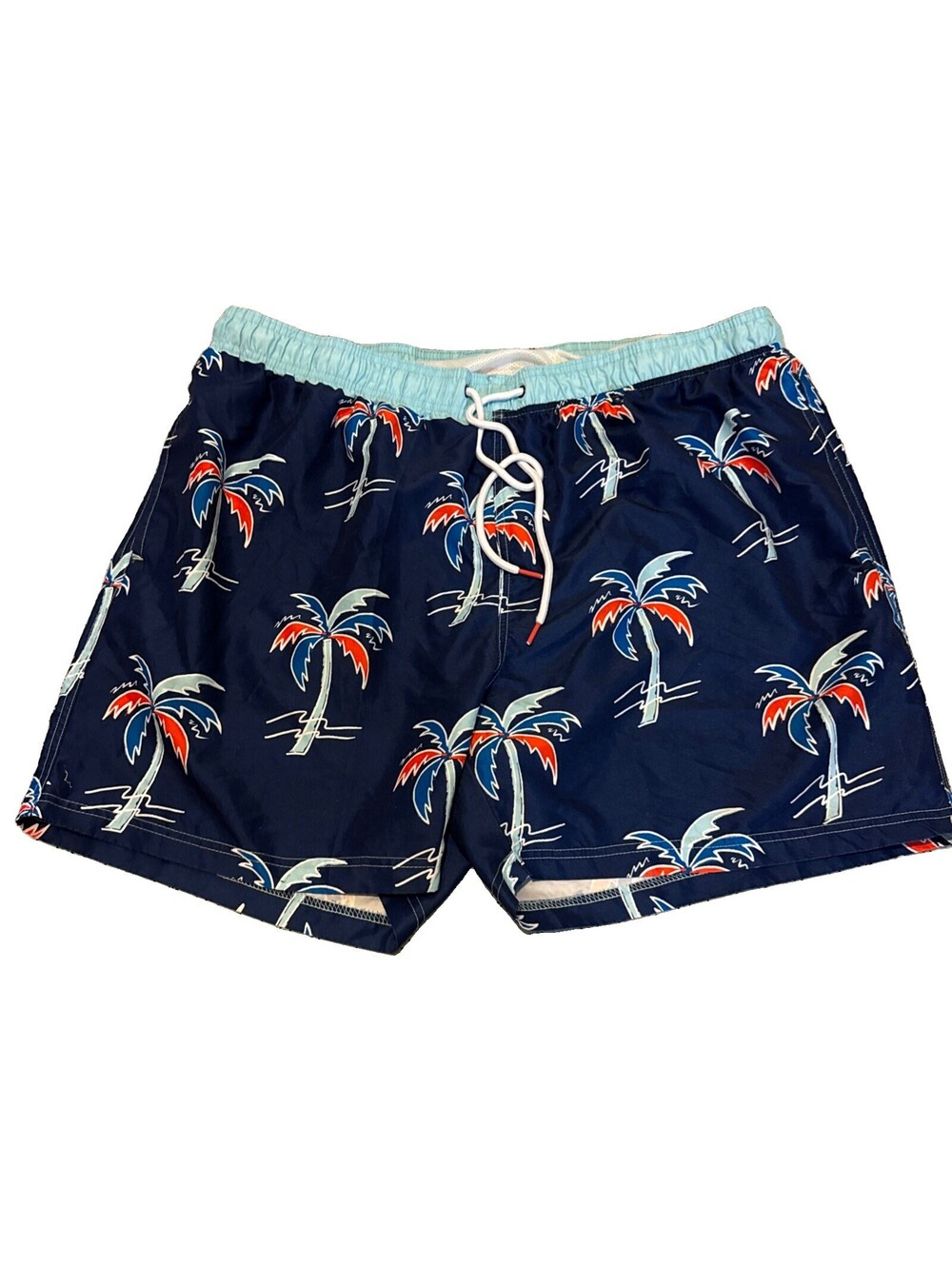 Way To Celebrate Men’s Swim Trunks XXL 44-46 Americana Palm Tree patriotic Mesh